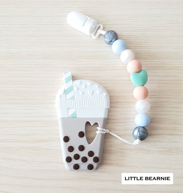 Little Bearnie + Loulou Lollipop Teether Set - Bubble Milk Tea