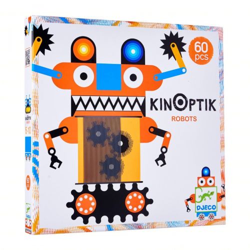 Djeco KINOPTIK ANIMATED OPTICAL ILLUSION PUZZLE: ROBOTS (60PC)