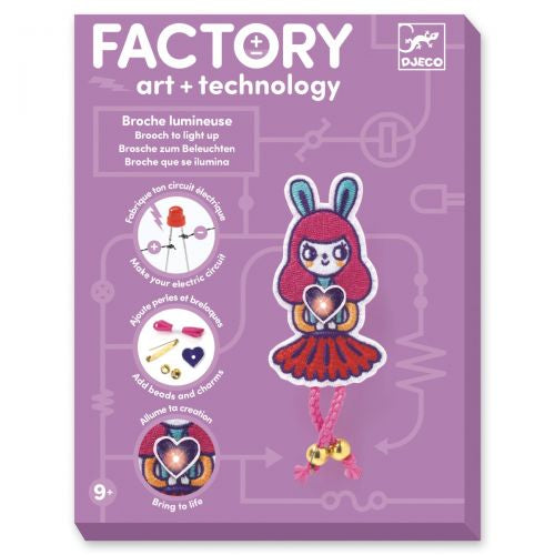 Djeco FACTORY ART + SCIENCE STEAM PROJECT KIT: 'BUNNY GIRL' BROOCH PIN