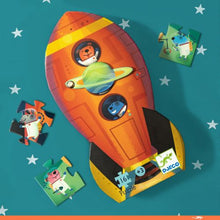 Load image into Gallery viewer, Djeco SILHOUETTE JIGSAW PUZZLE: SPACESHIP (16PC)